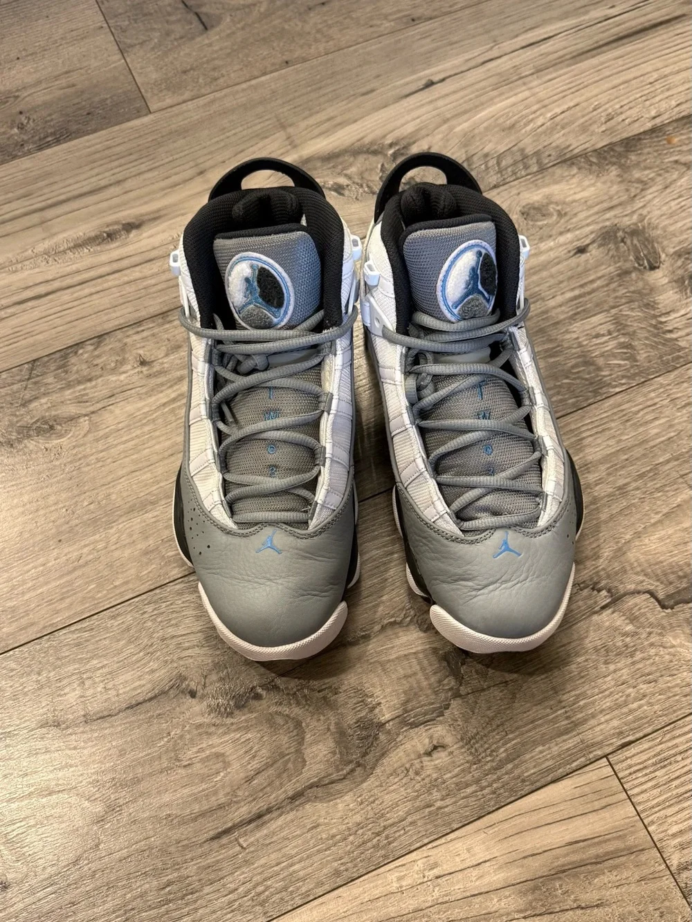 Jordan Men’s Mid-Top Sneakers in White and Gray